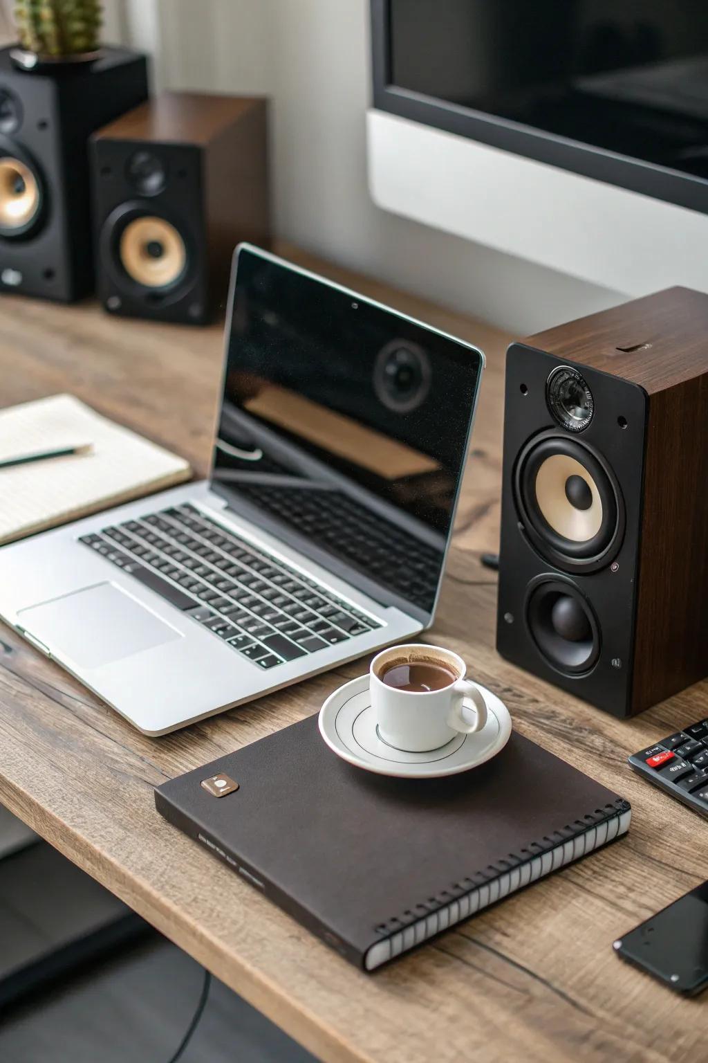 Establish a rich audio experience through quality speakers.