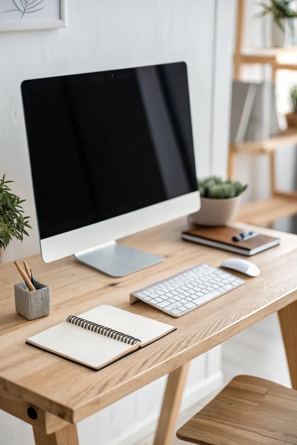 A minimalist desk arrangement that enhances concentration and clarity.