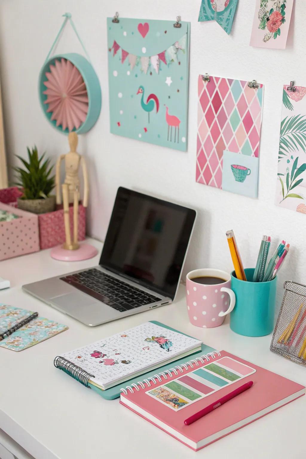 Personalize your workspace through themed decor.