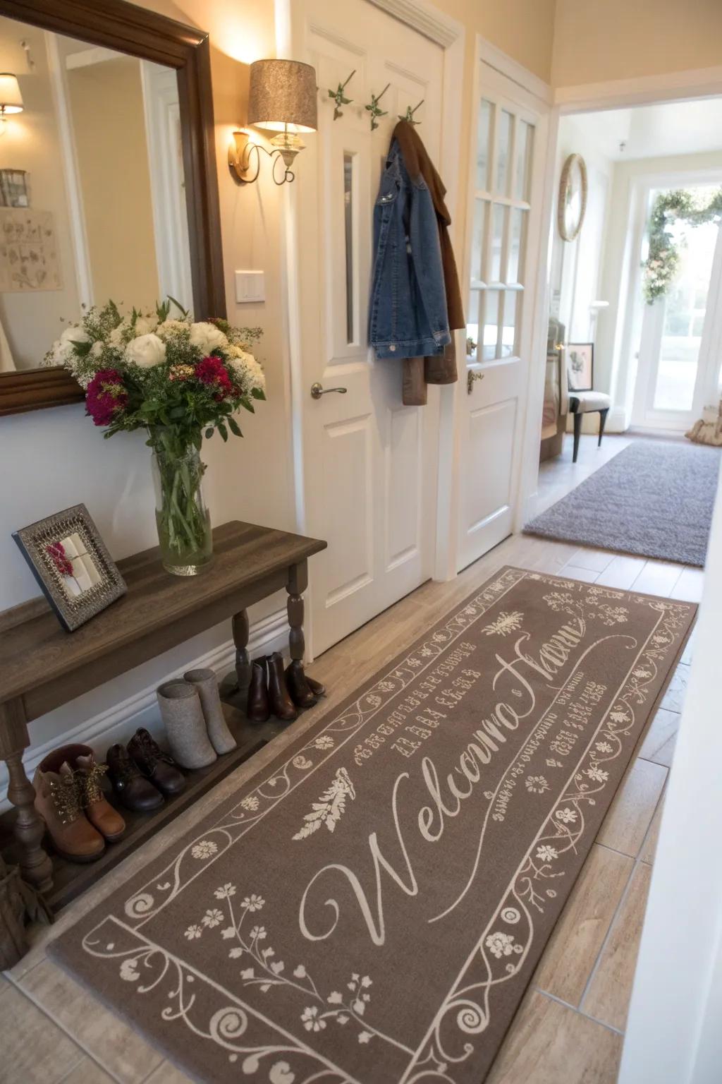 Custom carpet runners create a special pathway for guests.