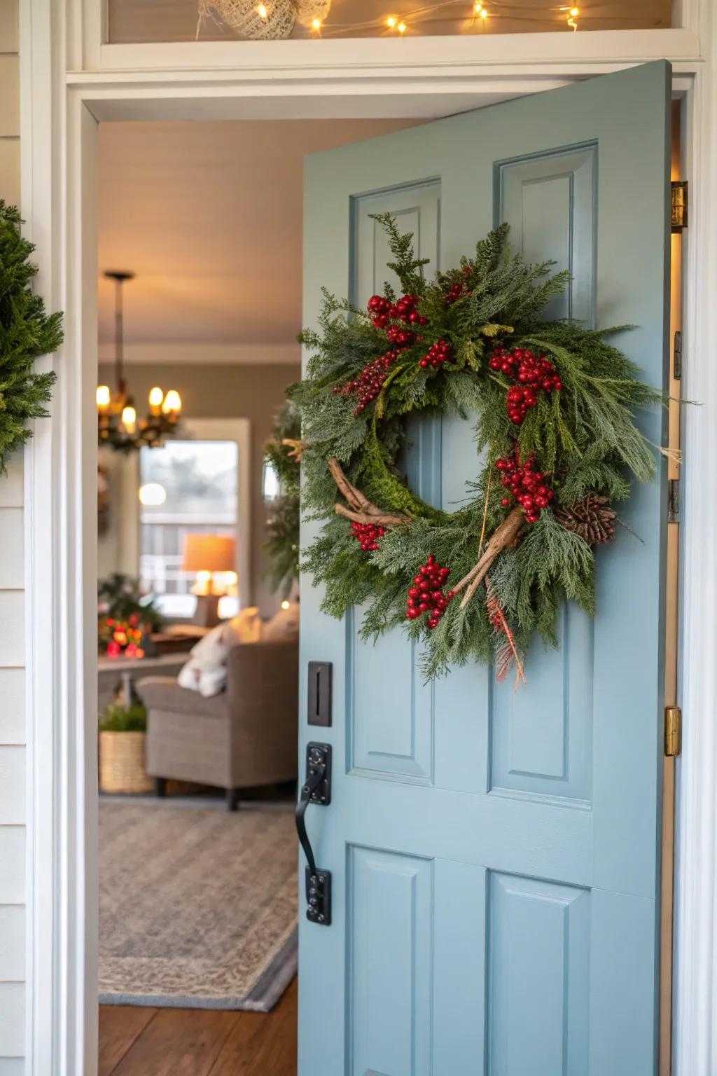 Seasonal wreaths add a festive and welcoming touch to your door.