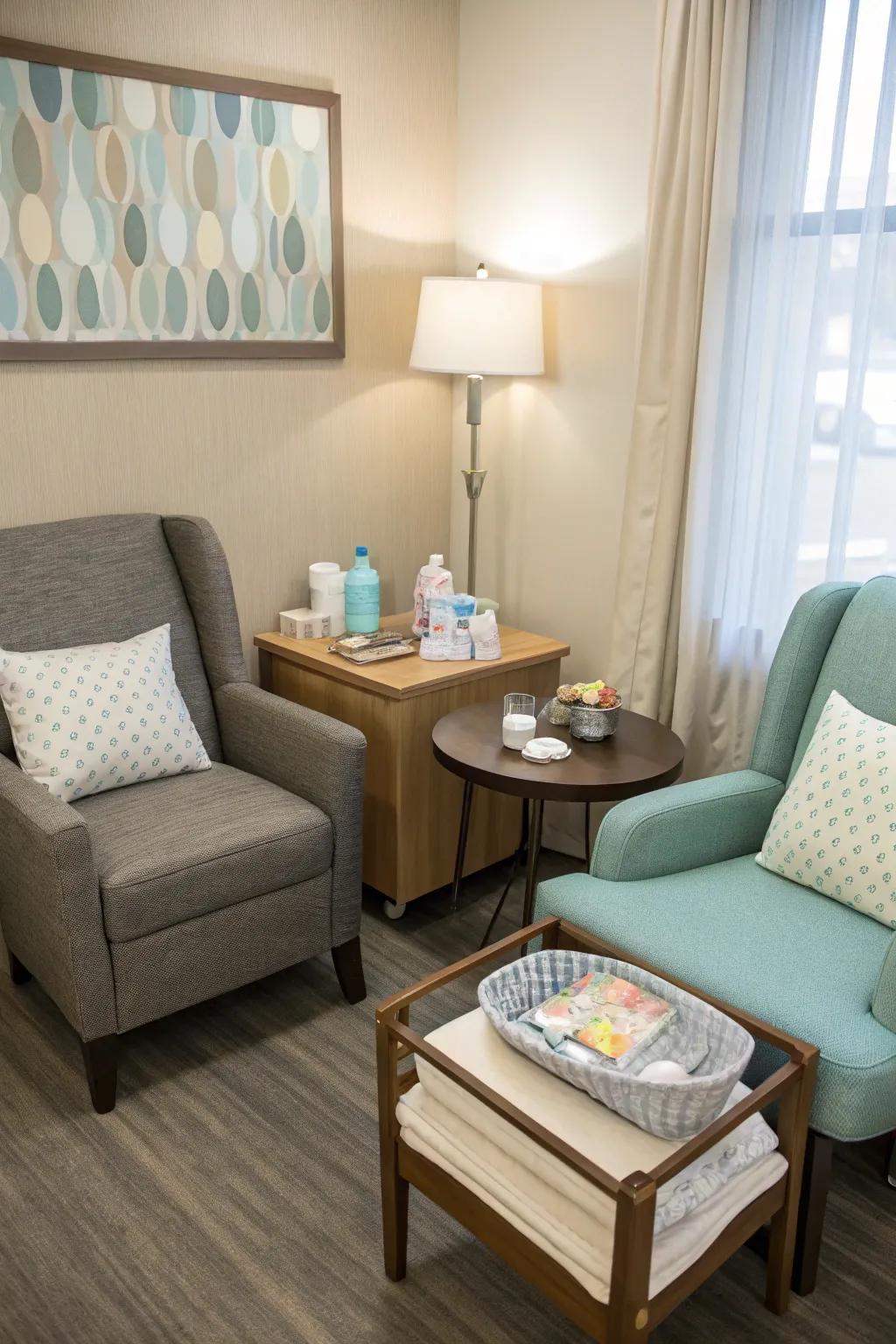 Chic side tables blend functionality with seating arrangements.