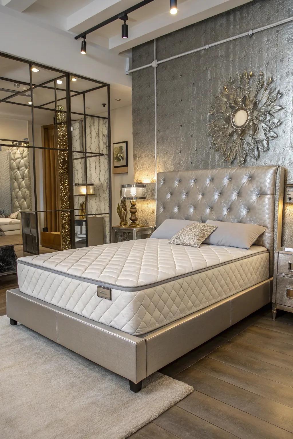 Sleek modern design with a floor-level bed.