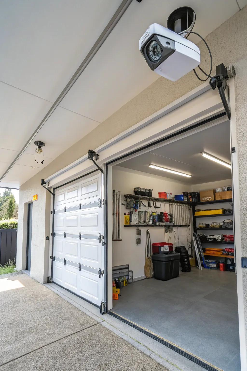 Security enhancements for peace of mind in the garage.