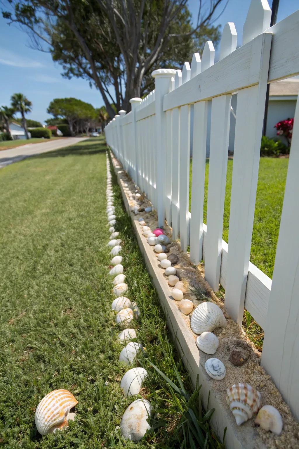 Seashell edging delivers a delightful and coastal modification to your fence.