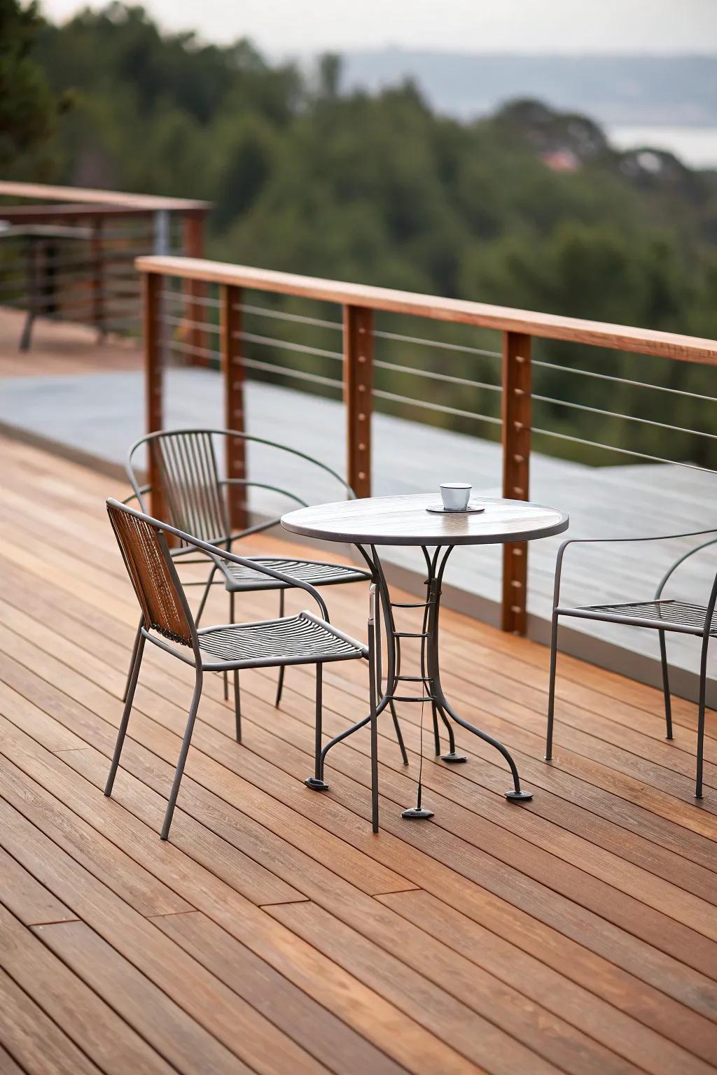 Minimalist design creates a clean, modern deck.