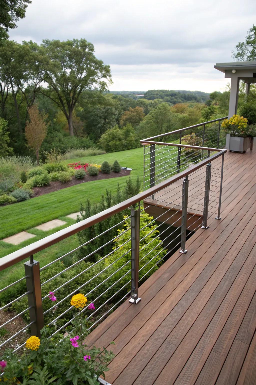 Elegant guardrails add safety and style.
