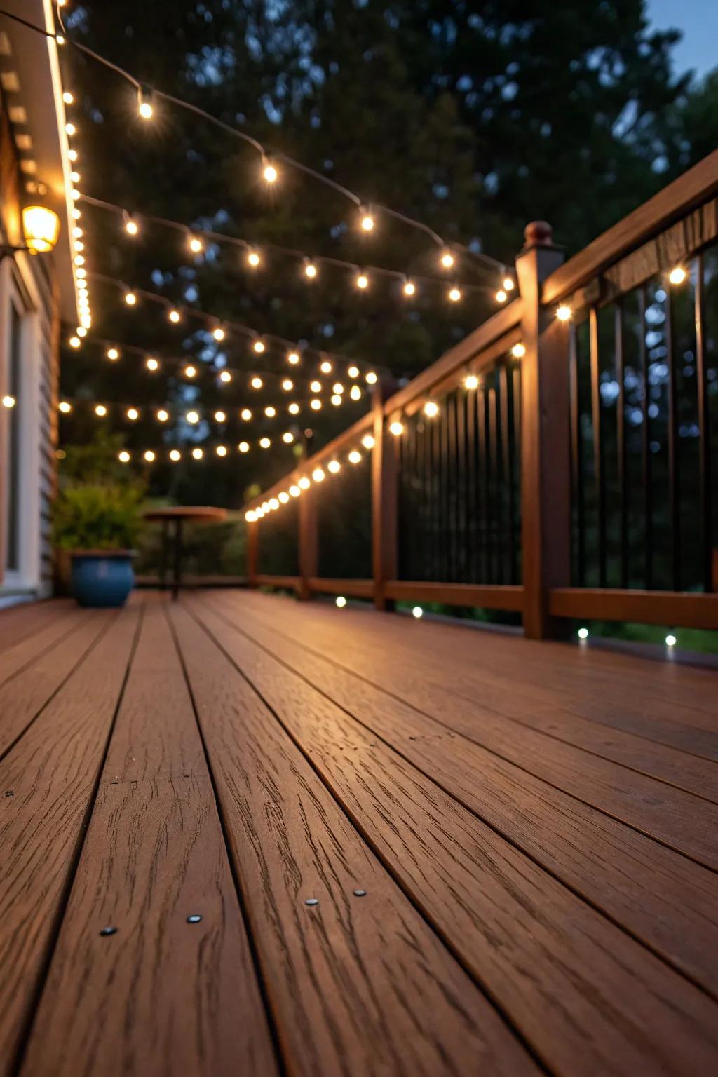 Lighting creates a magical atmosphere on your deck.