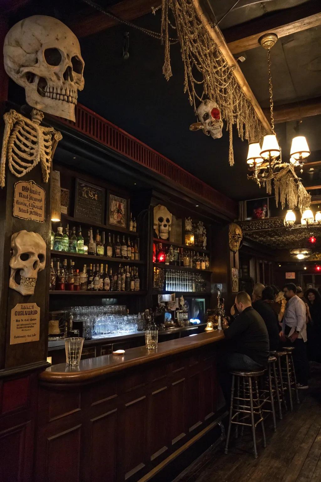 Add classic Halloween charm with skulls and skeletons.