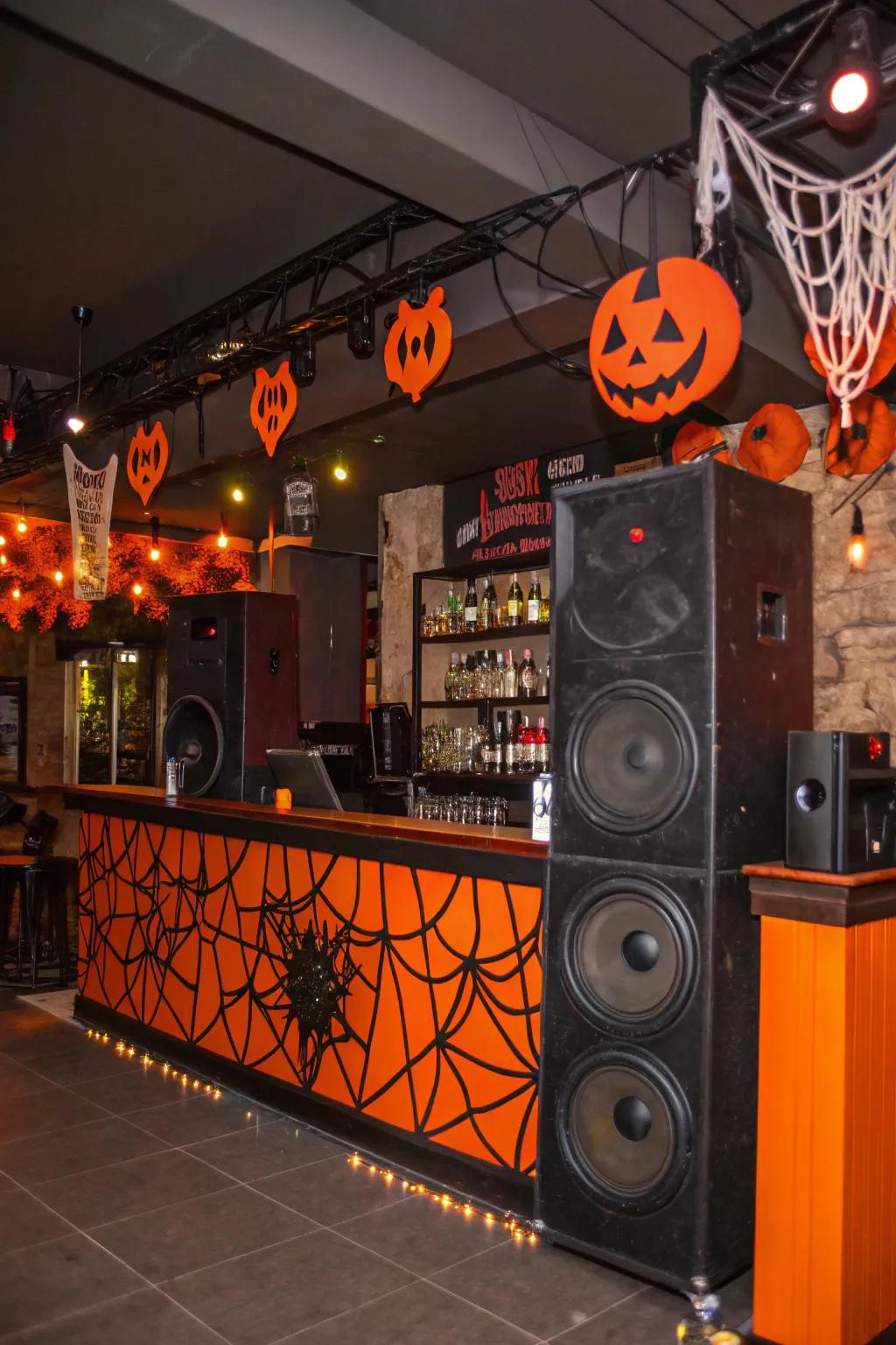 Set the mood with eerie tunes.