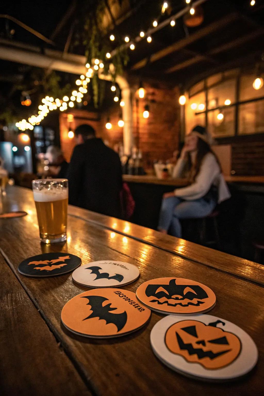 Protect surfaces with themed coasters.