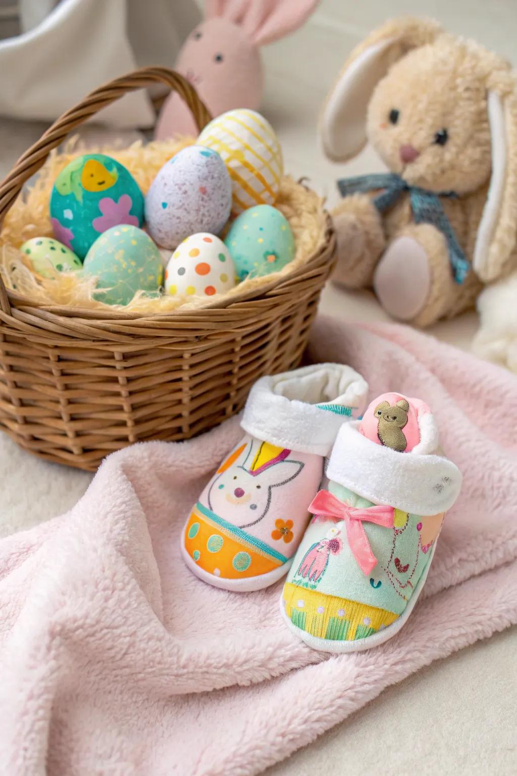 Baby shoes add warmth and style to Easter outfits.