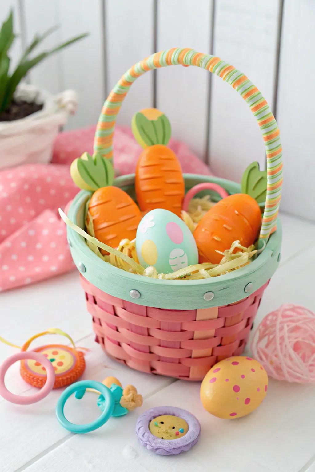 Teething toys provide comfort and Easter fun for babies.