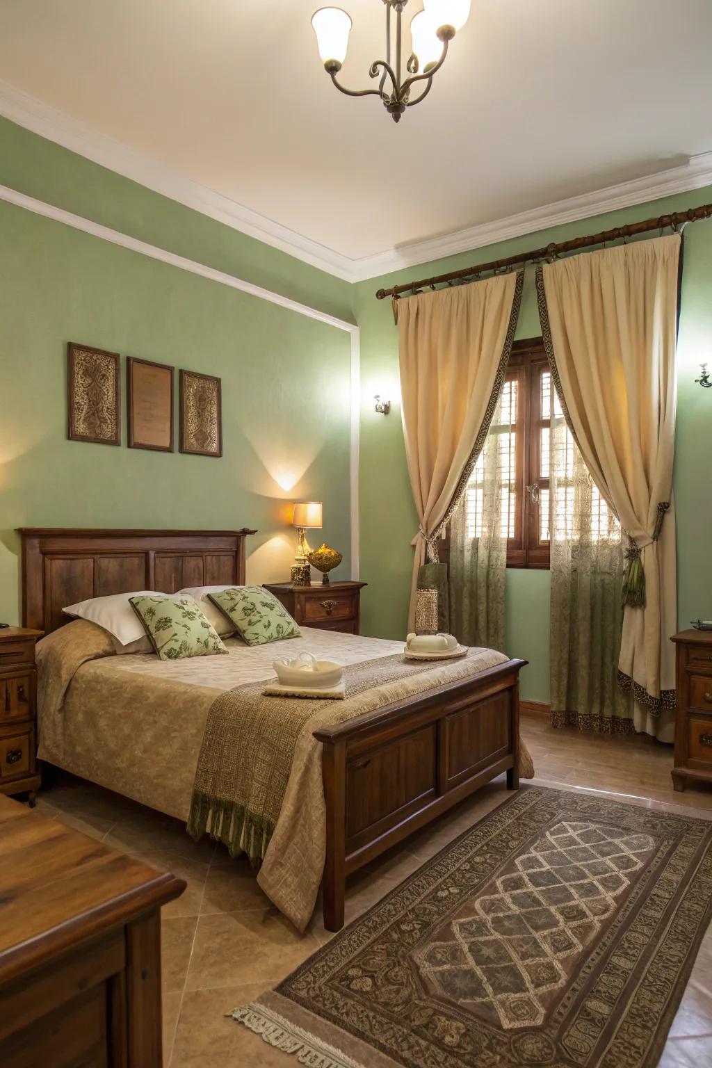 Earthy colors capture the calmness of the savanna landscape.