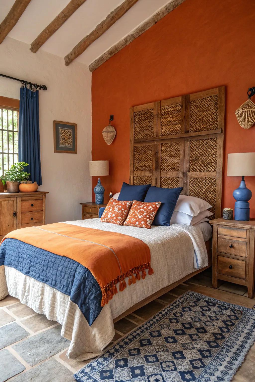 Striking touches infuse the room with energy and contrast.