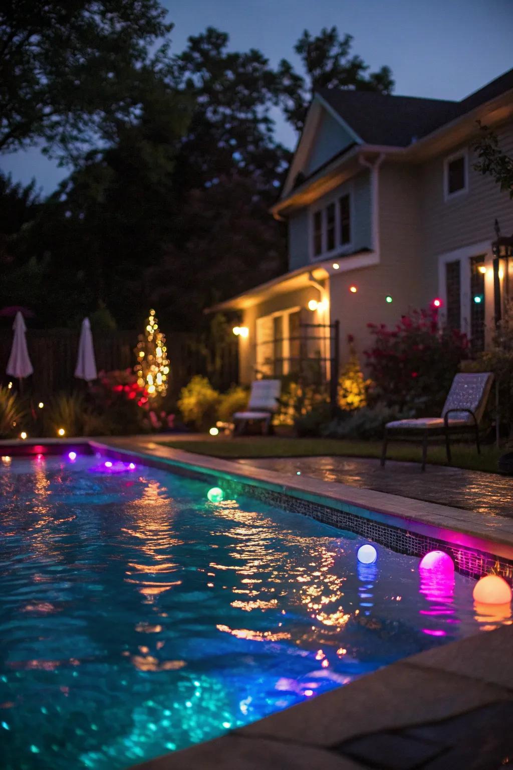 Appealing pool lighting for enchanting nights.
