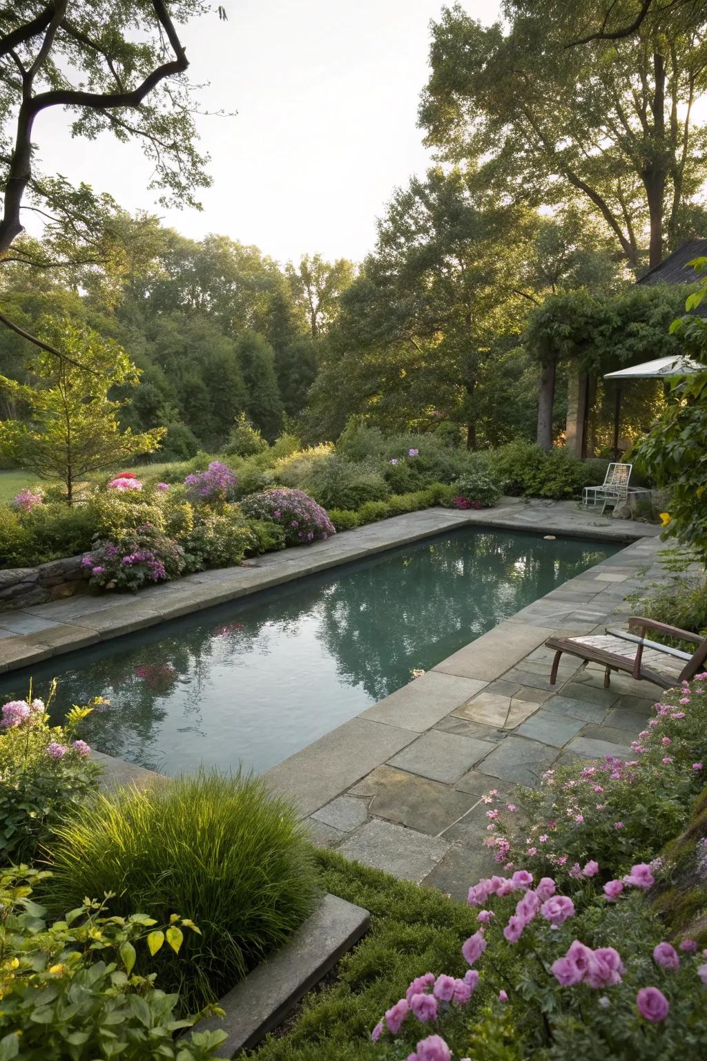 Concealed pool perfectly blending with the landscape.