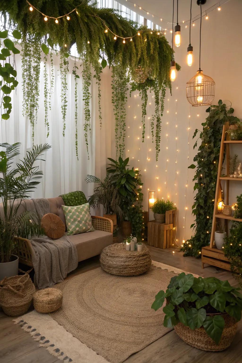 Magical forest-inspired Christmas decorations.