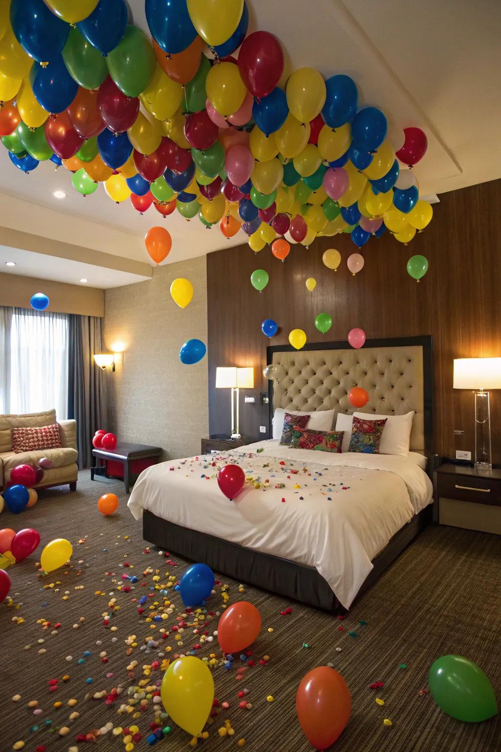 Create excitement with a balloon drop.