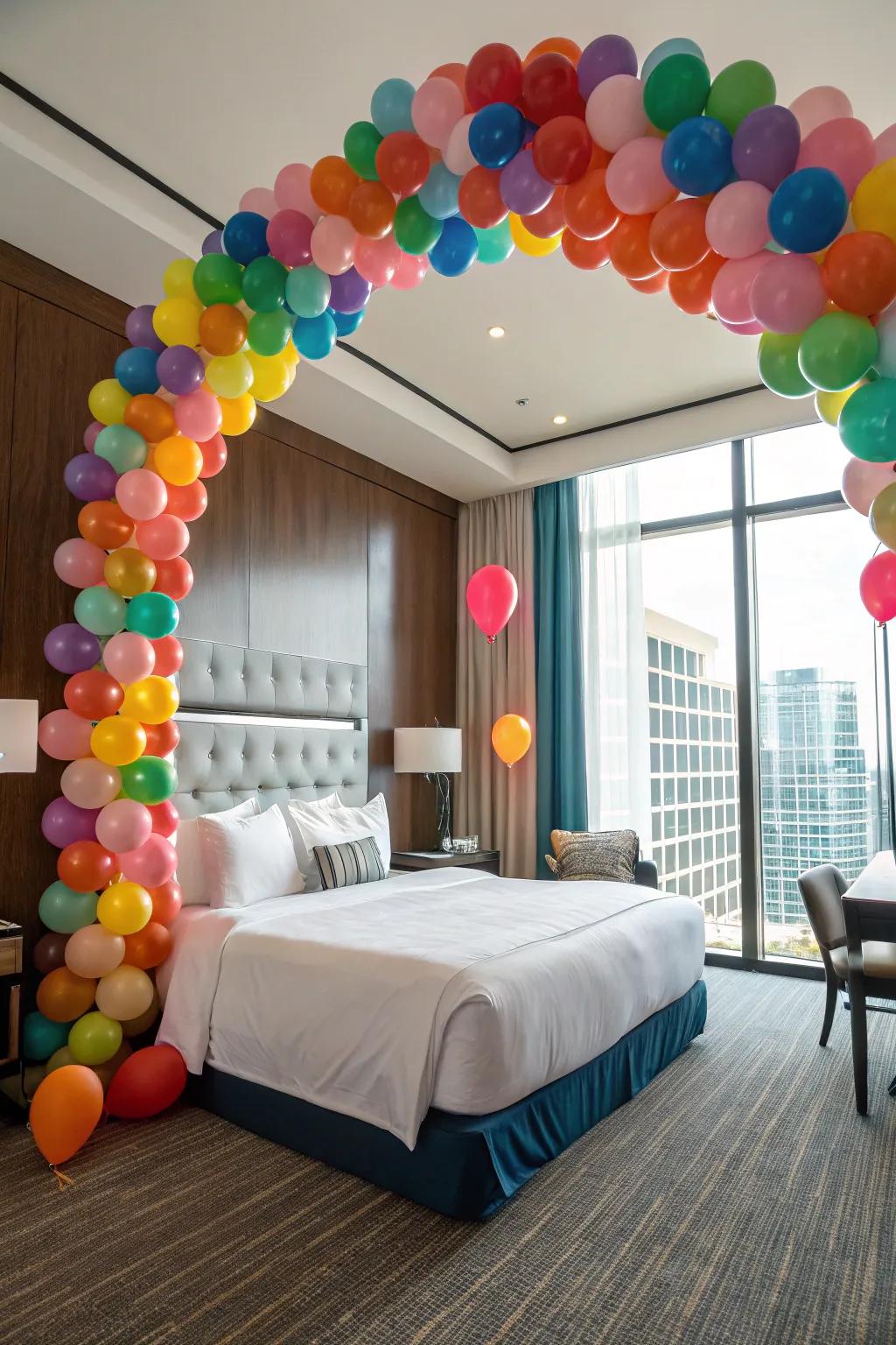 Make a bold impression with a balloon arch.