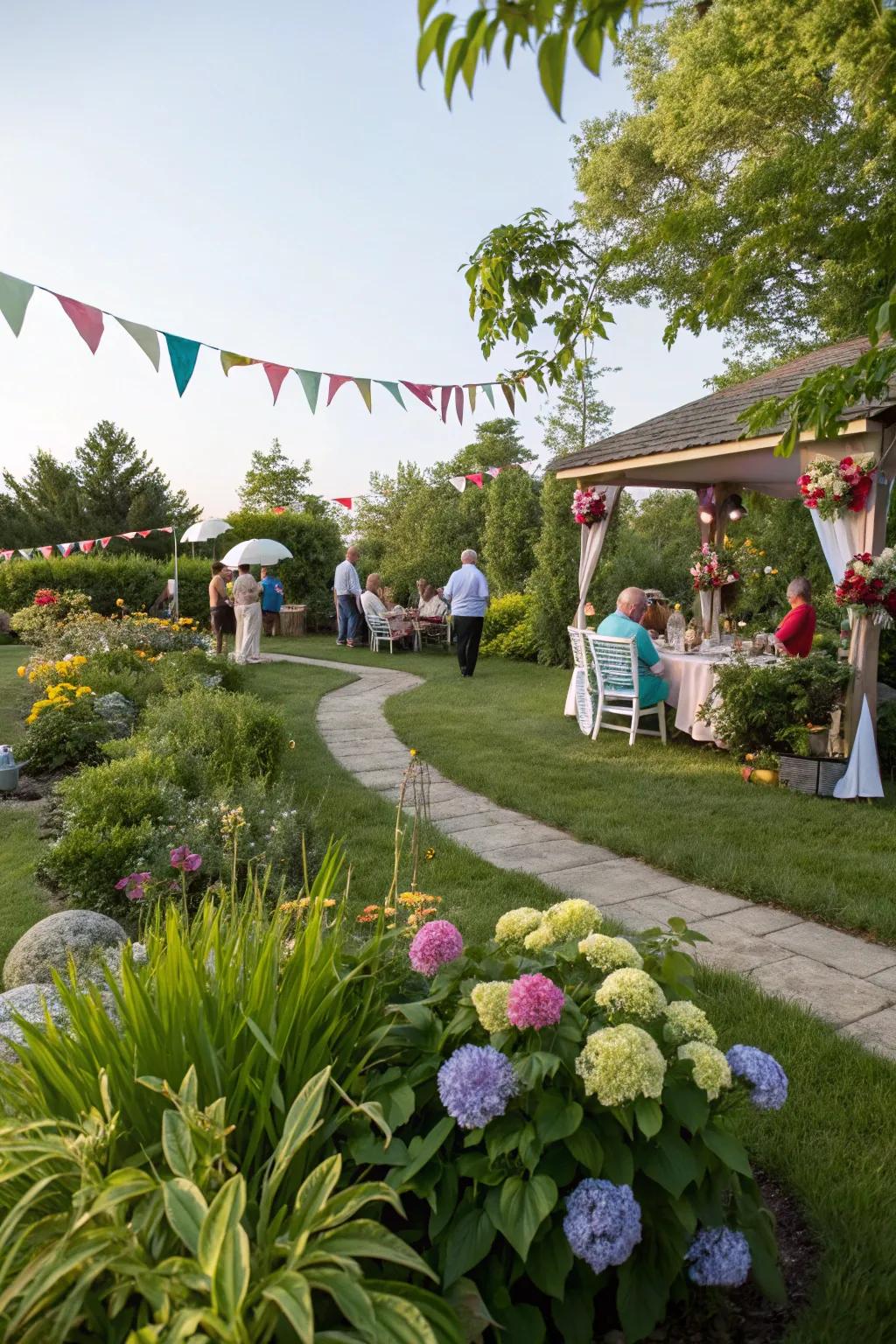 A garden theme presents a revitalizing outdoor celebration.