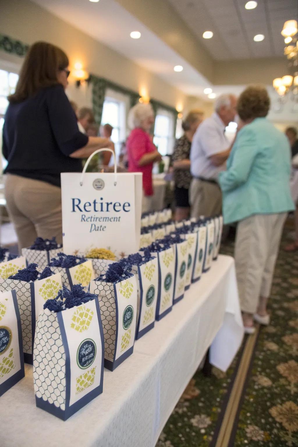 Personalized favors express gratitude to guests.