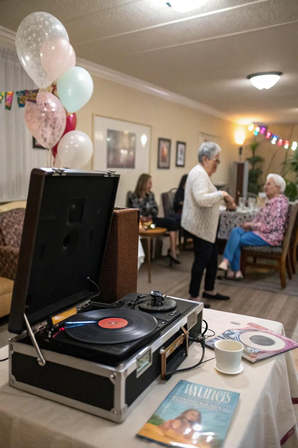 A themed playlist sets the ideal atmosphere for the party.