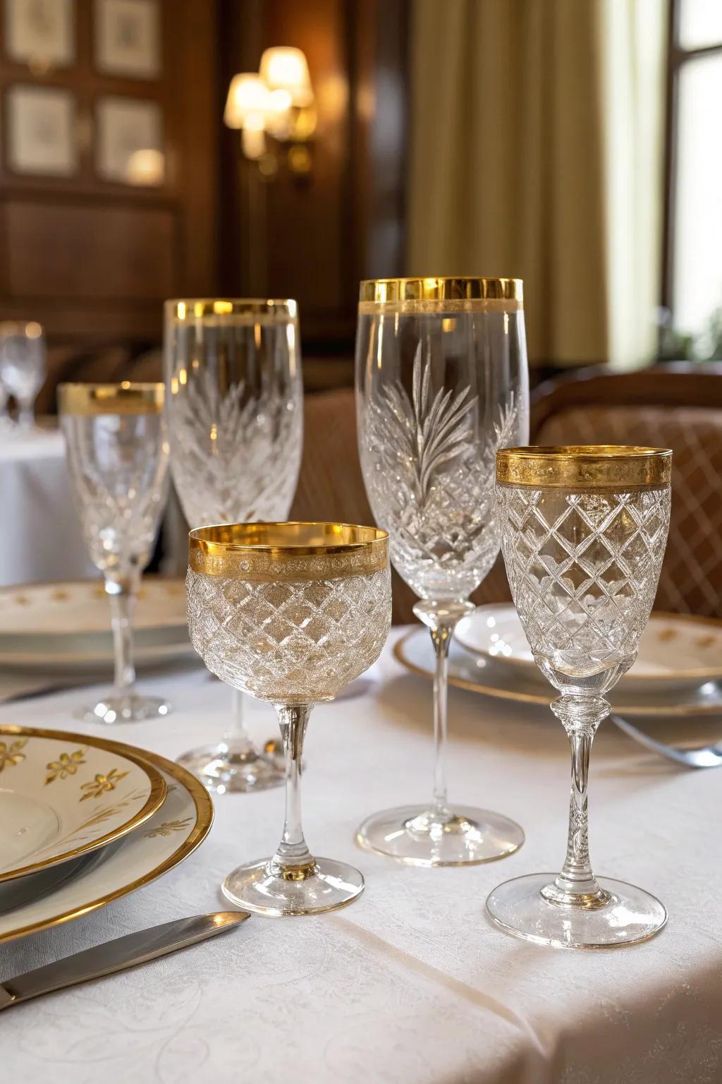 Beautiful stemware enhances the sophistication of your wine table.