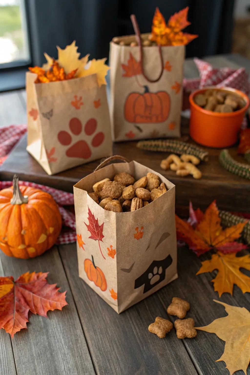 Seasonal-themed dog treats and toys.