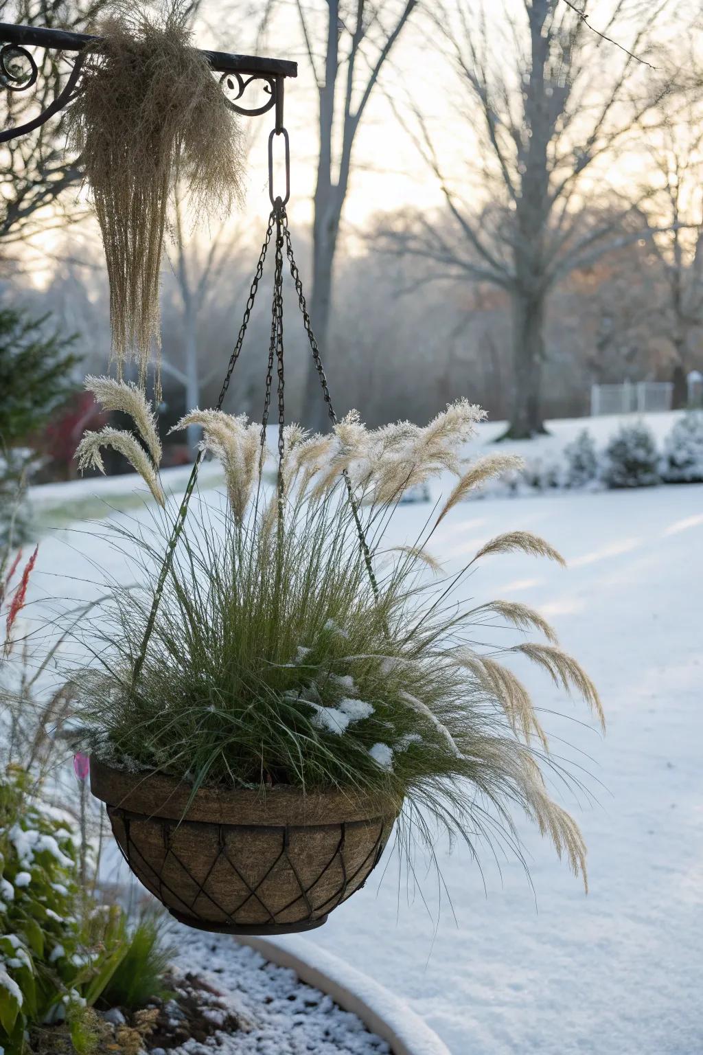 Grasses add movement and shape to baskets.