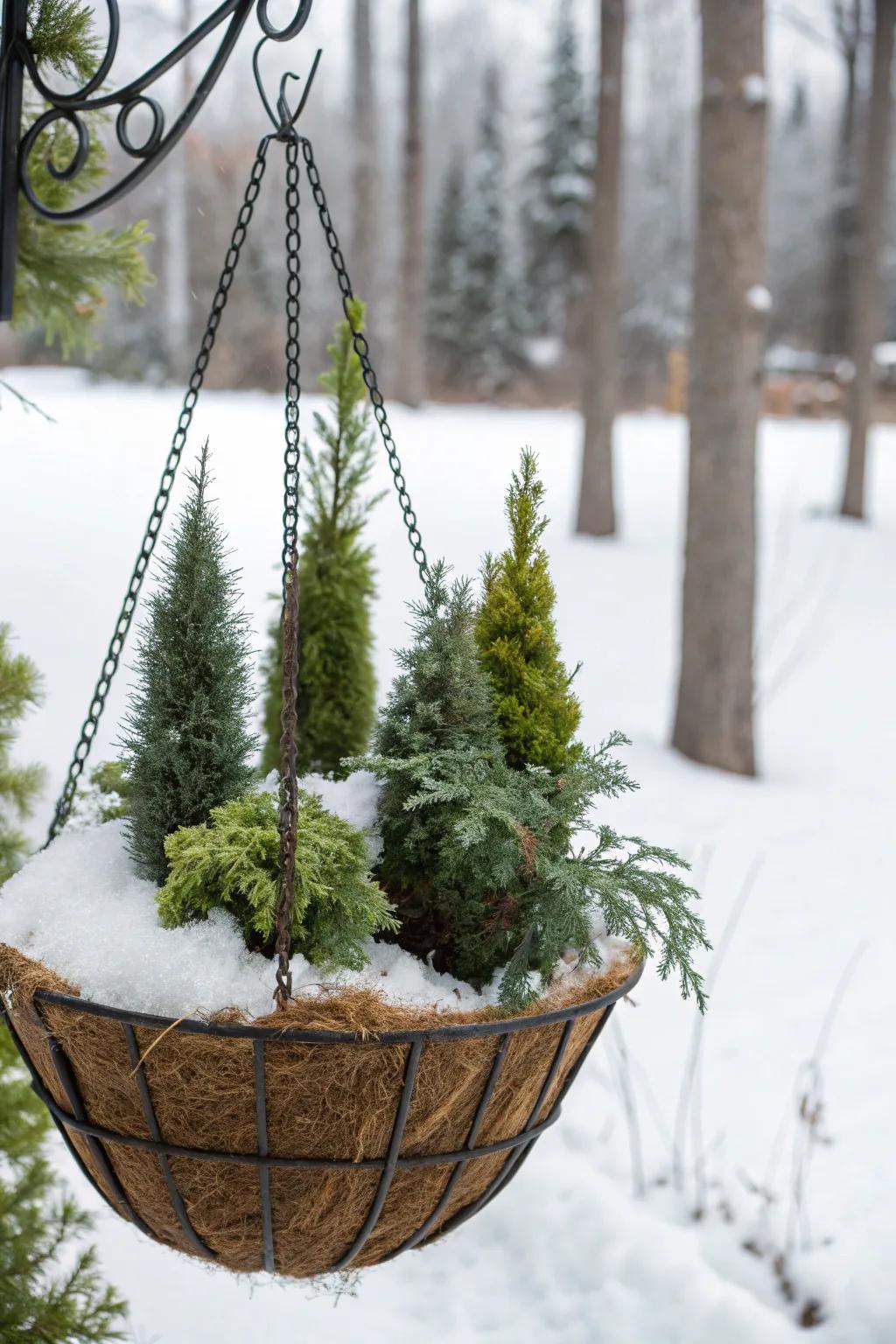 Mini conifers create a magical forest vibe.