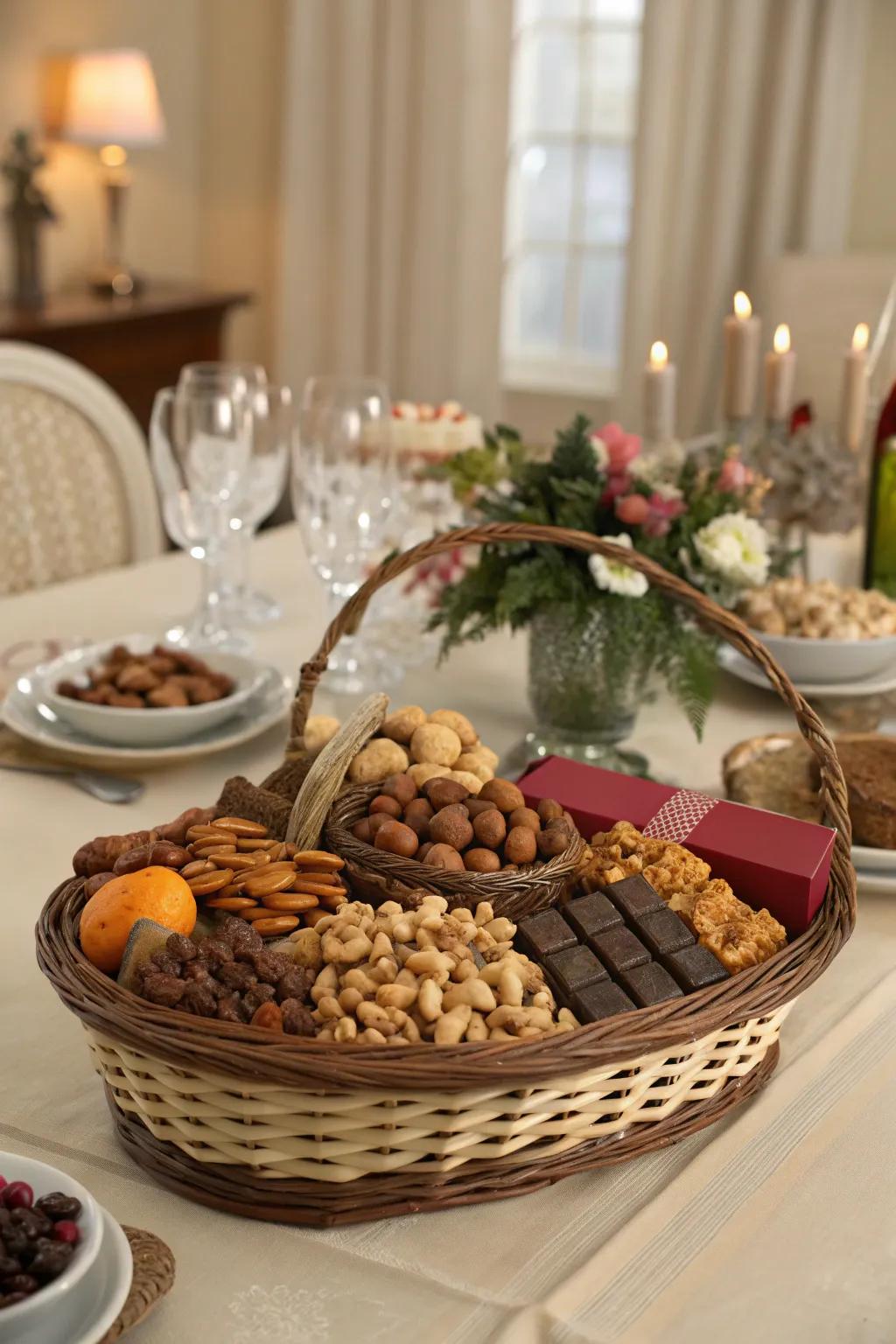 Enjoy a harmonious blend of sweet and savory snacks.