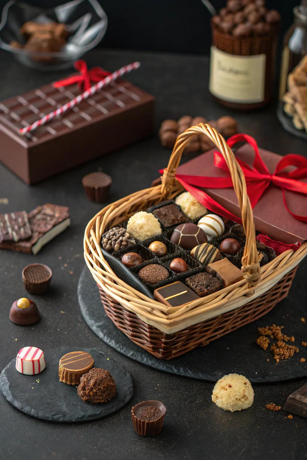 A decadent gift set for dark chocolate enthusiasts.