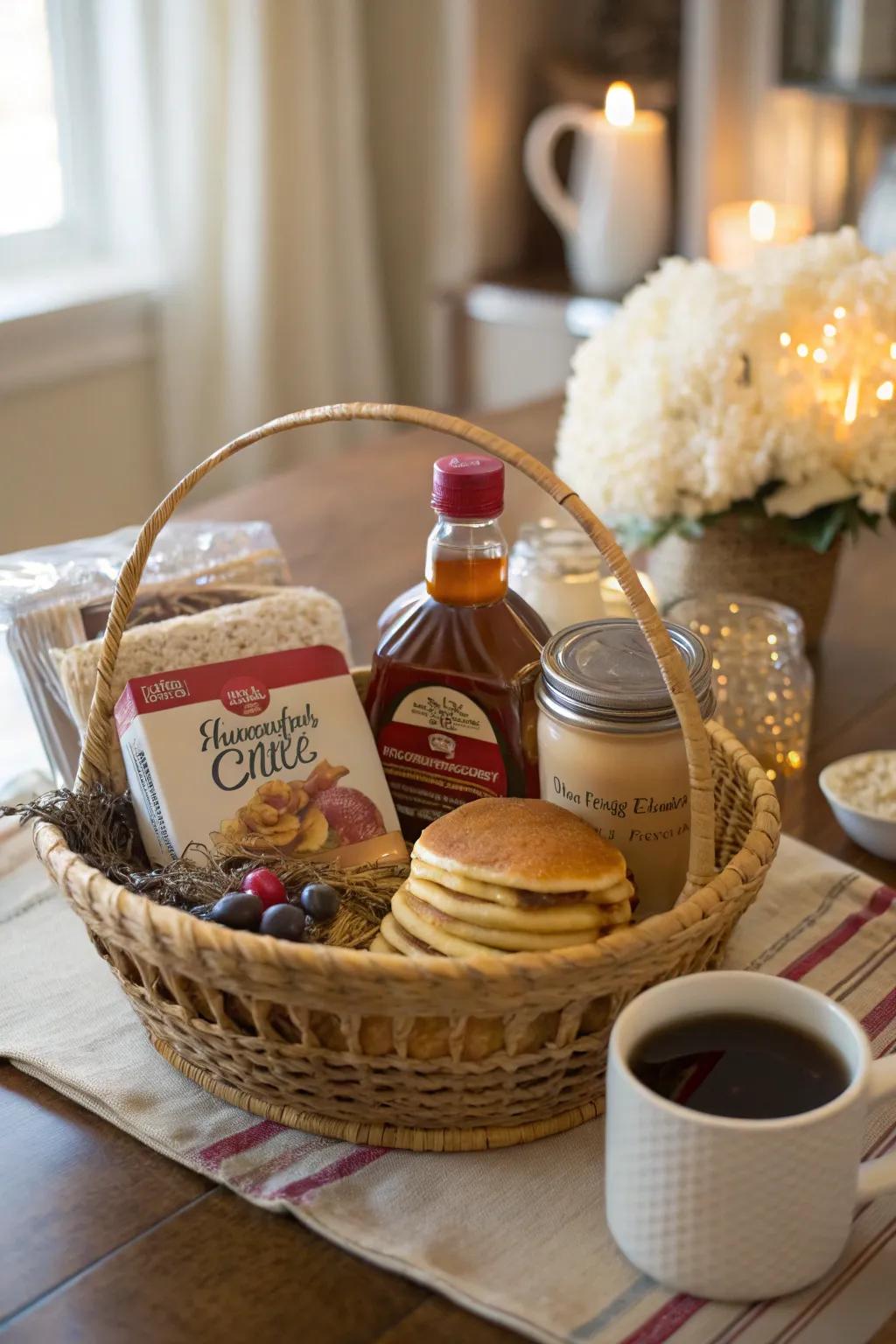 Start the day with a delightful brunch gift basket.
