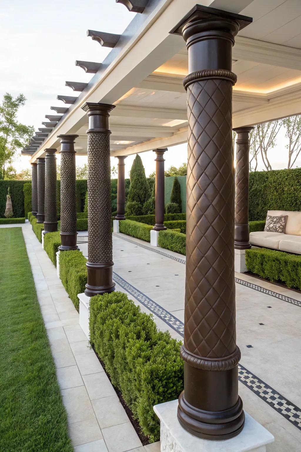 Faux leather finish adds unexpected elegance.