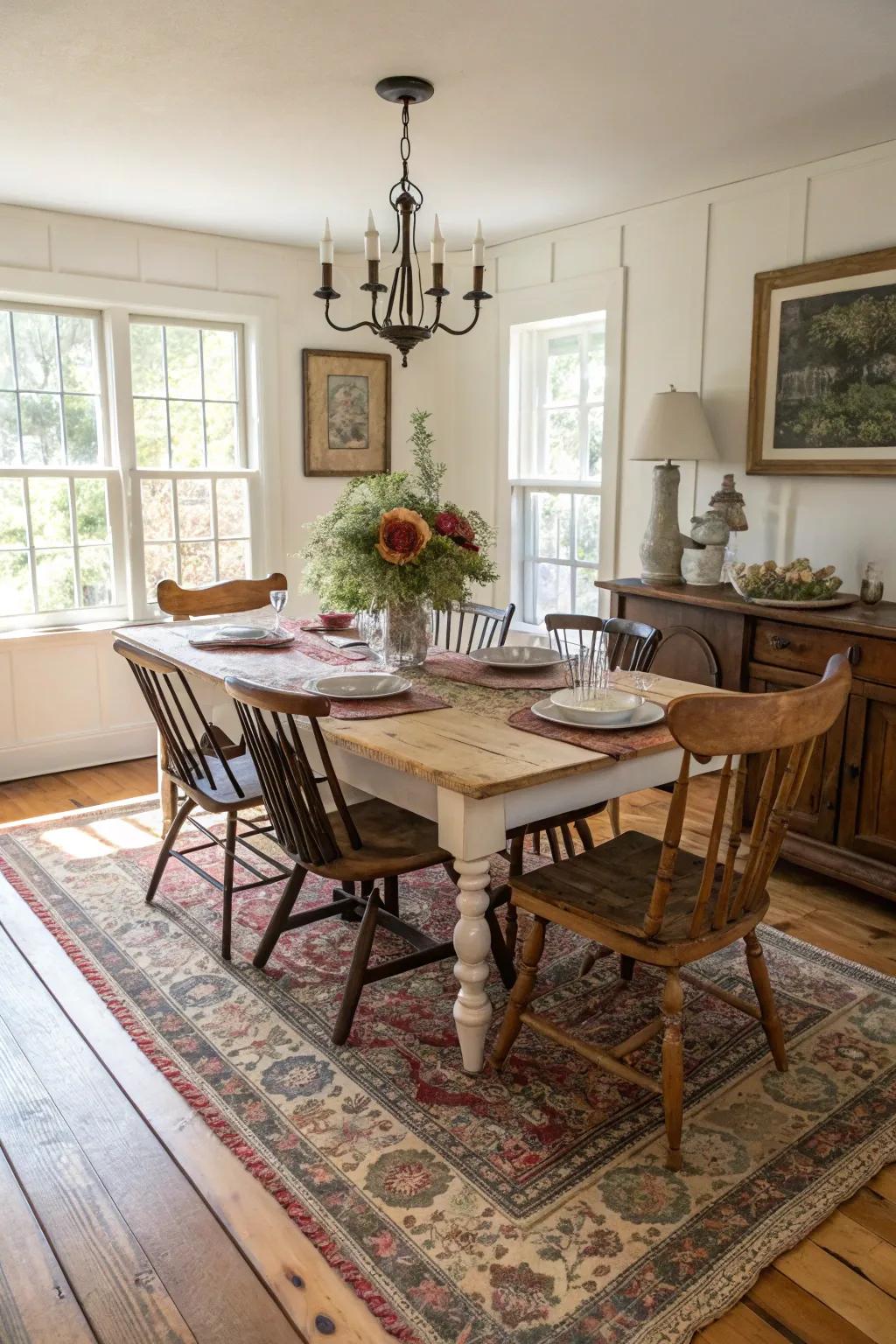 Vintage rugs impart character and a sense of history to any room.