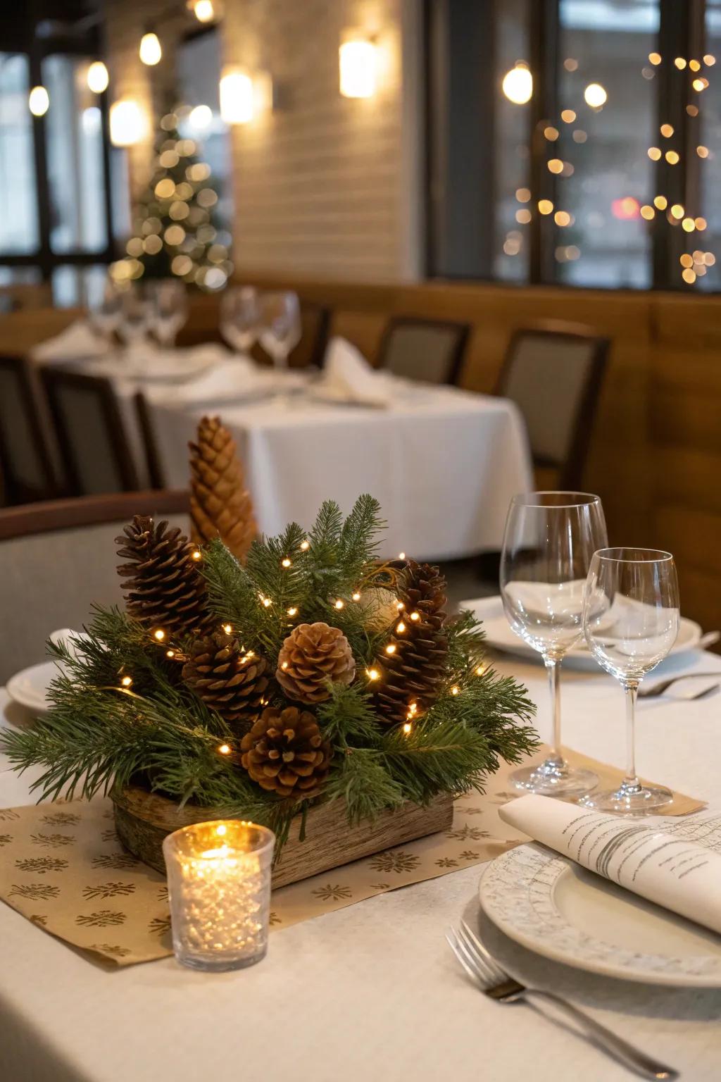 Elegant and simple table decorations.