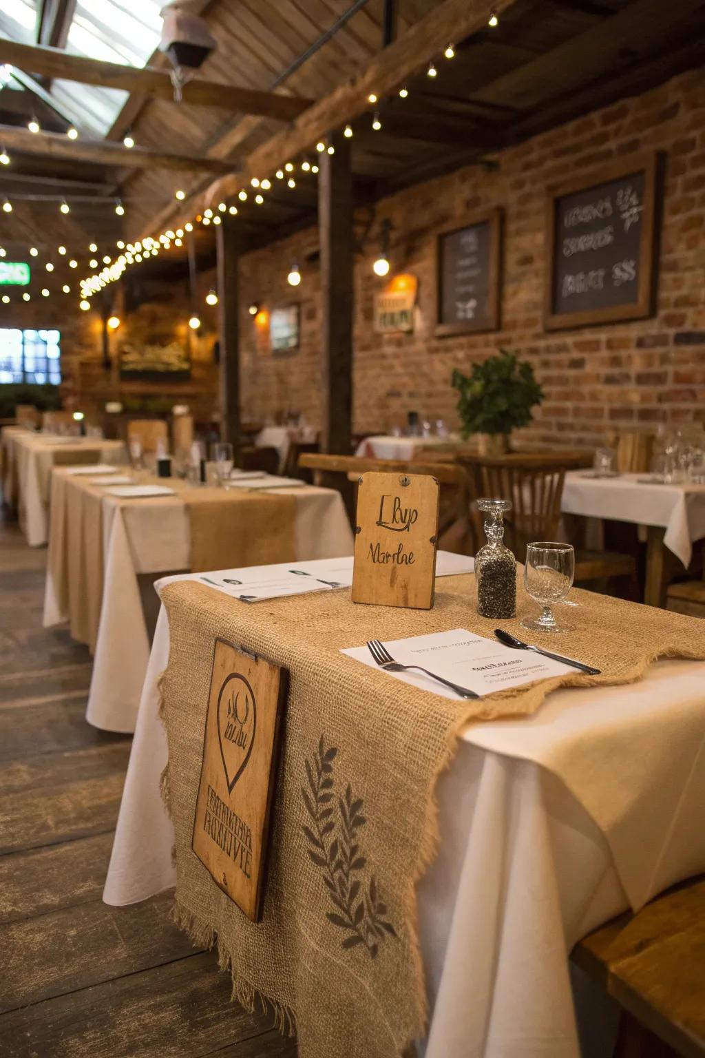 Rustic decorations adding warmth and character.