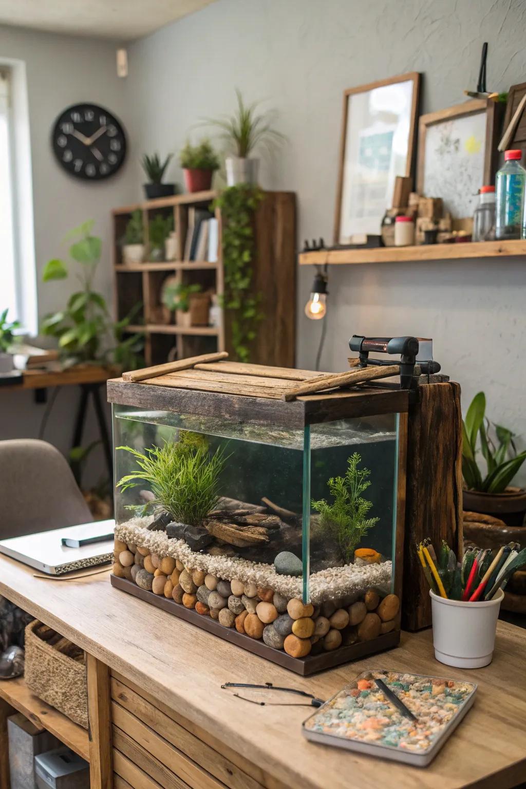 DIY decor adds a personal and creative flair to any fish tank.