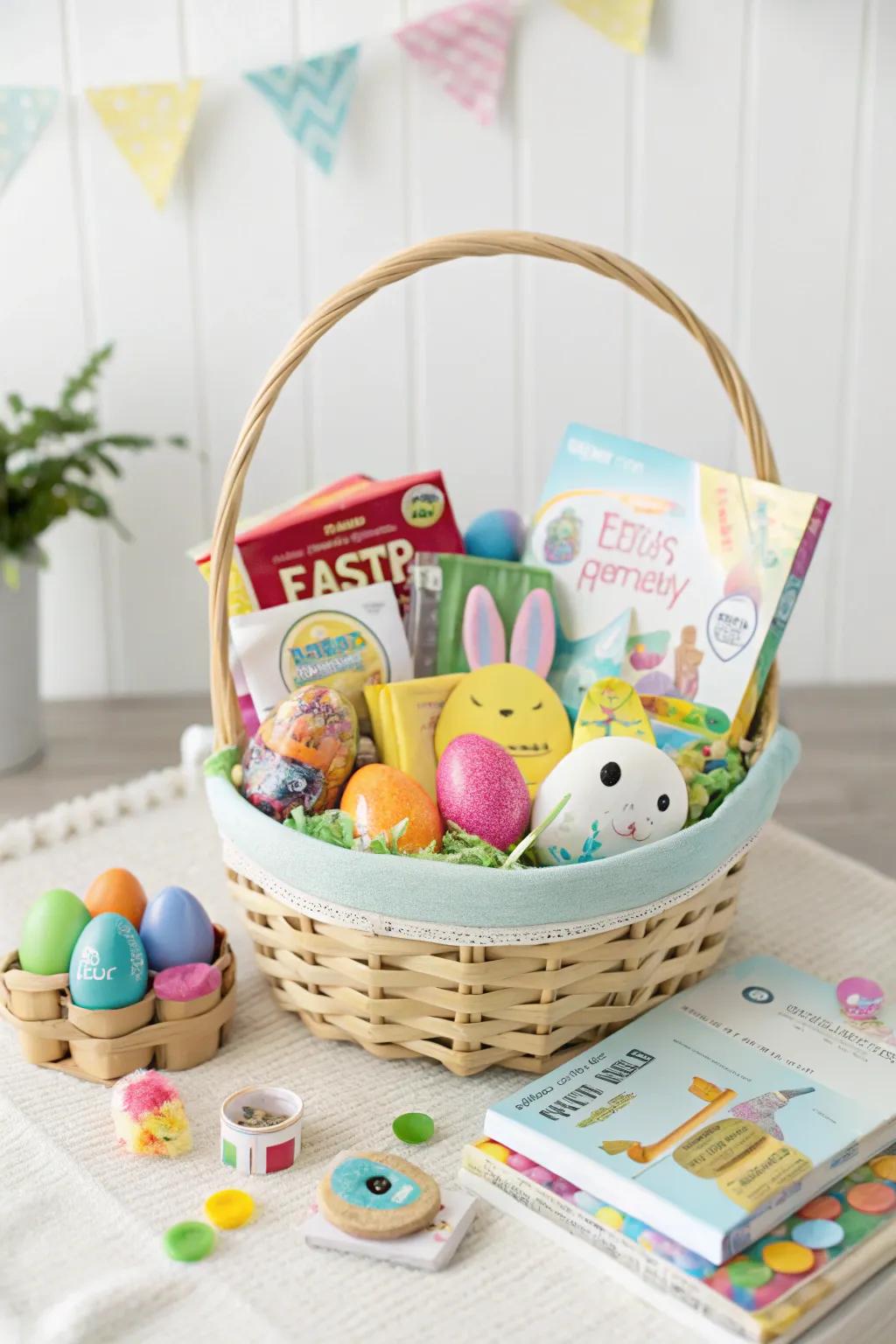 A charming seasonal gift basket for toddlers.