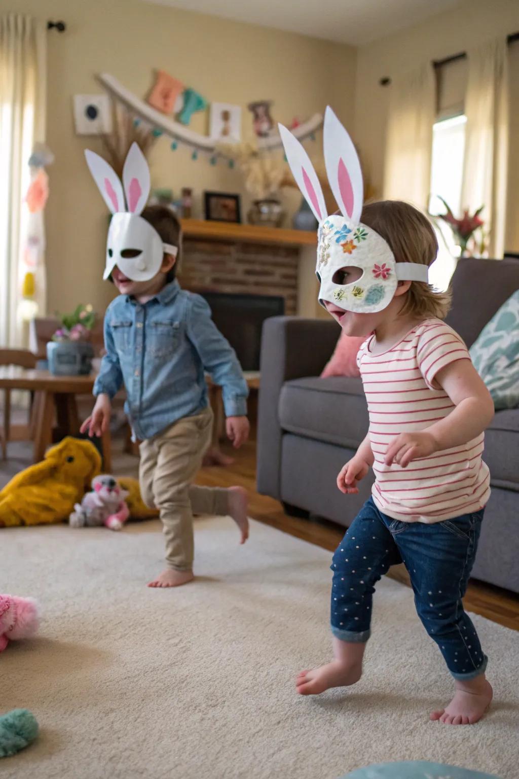 Creative fun with spring animal masks for kids.