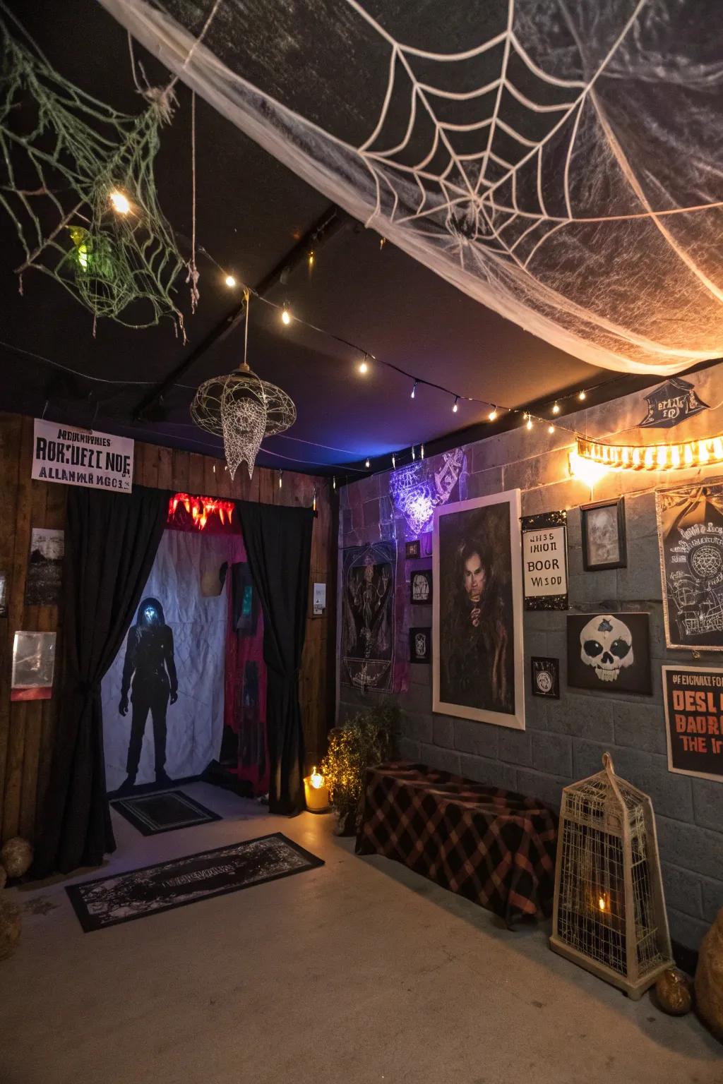 Room transformed into a haunted house