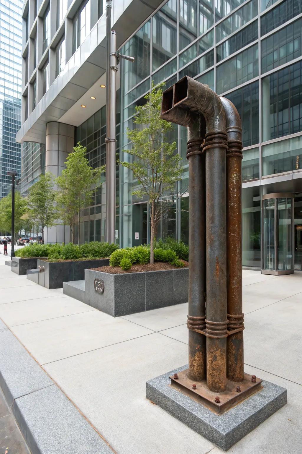 Industrial mailbox posts offer a modern, edgy look.