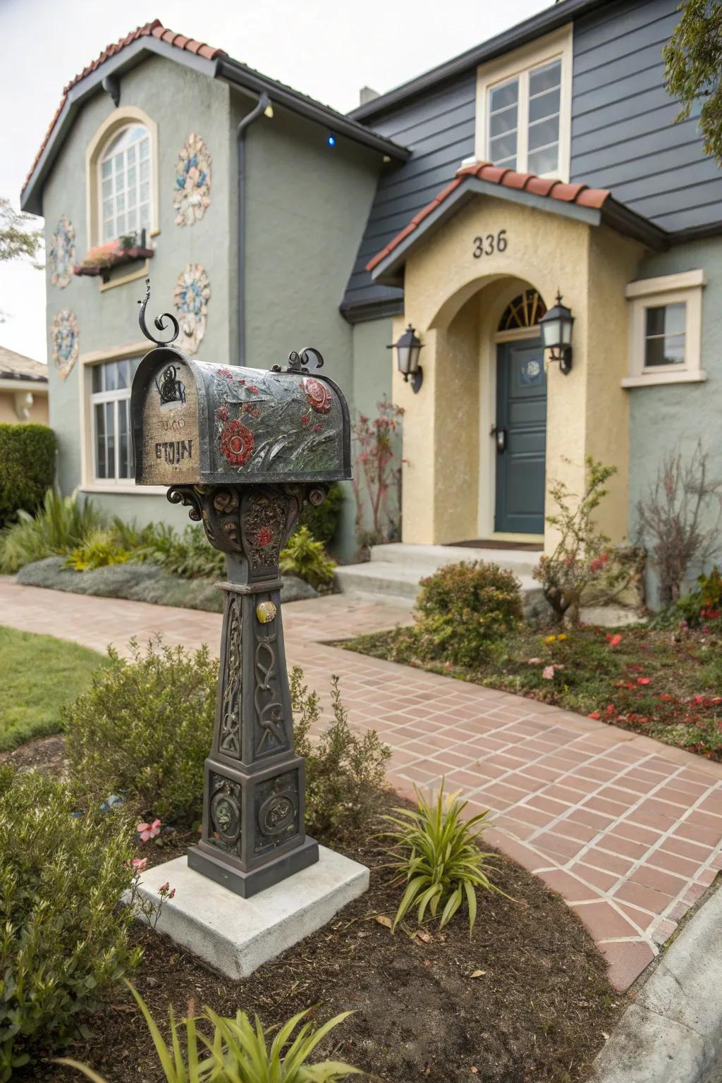 Sculptural mailbox posts turn everyday function into art.