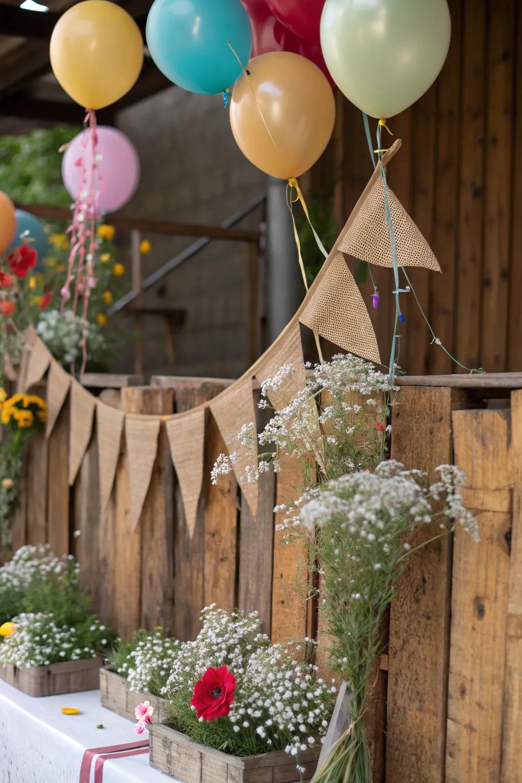 Rustic elements bring warmth and charm.