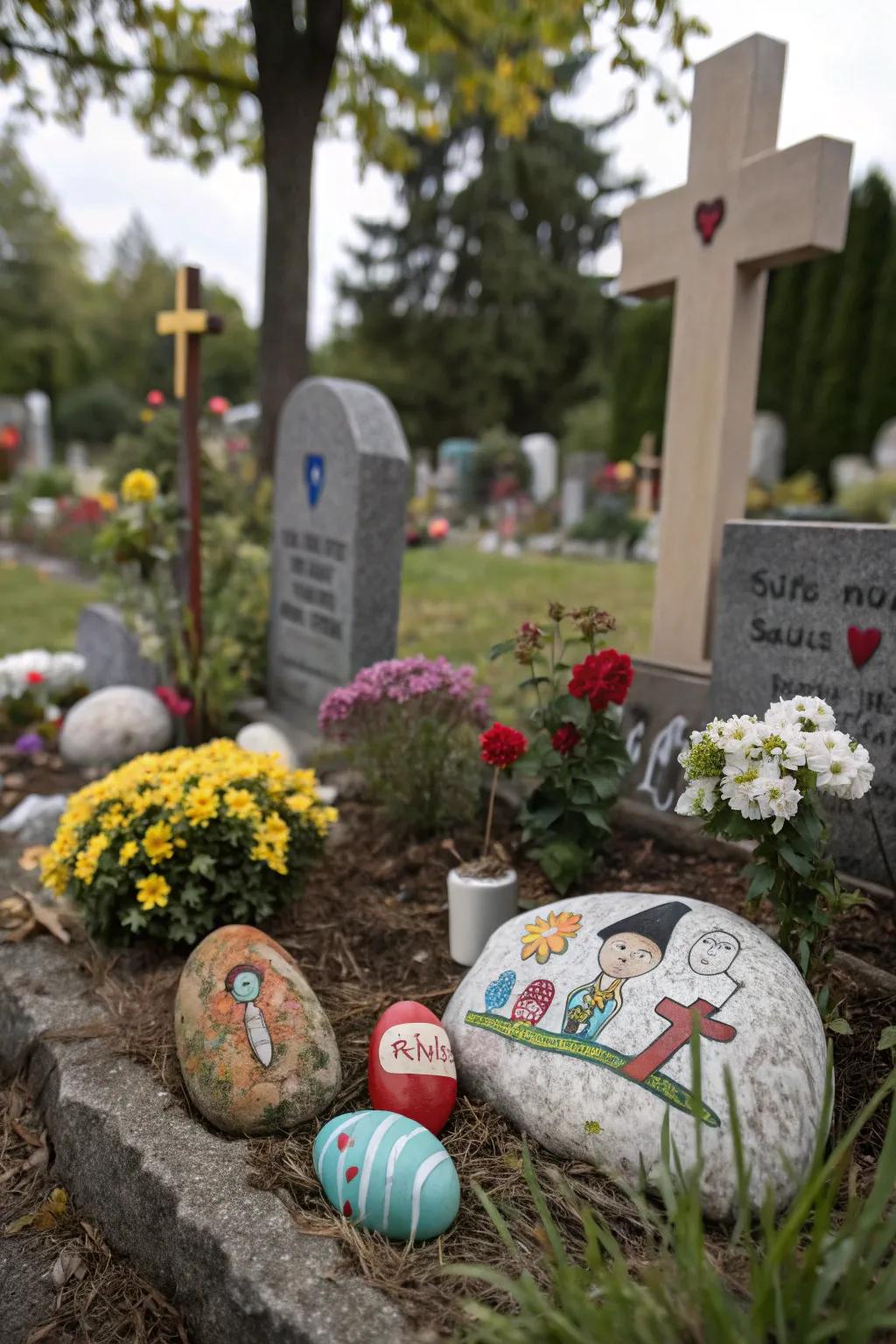 Handcrafted memorial art adding a unique touch.