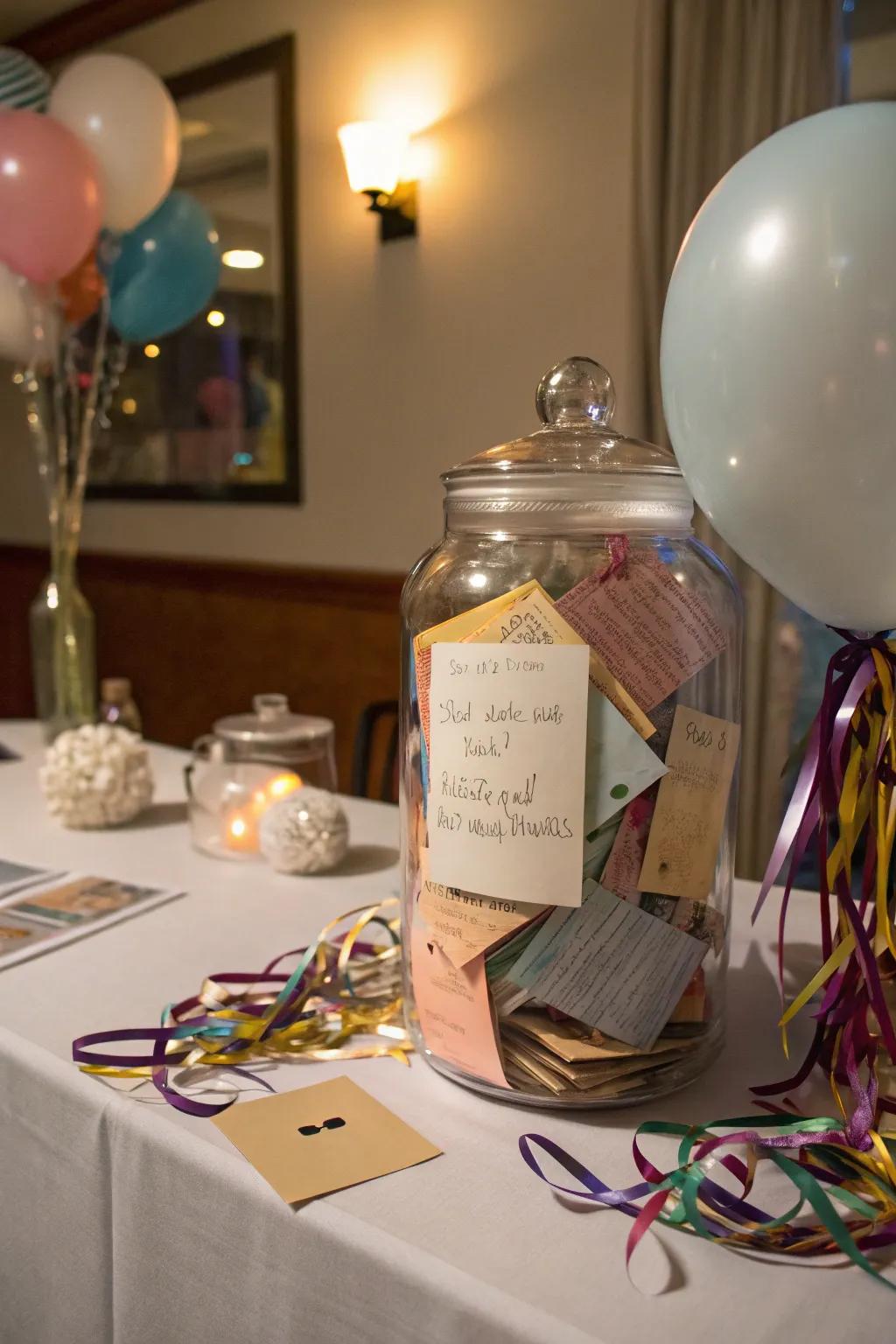 A memory jar offers a meaningful keepsake for the retiree.