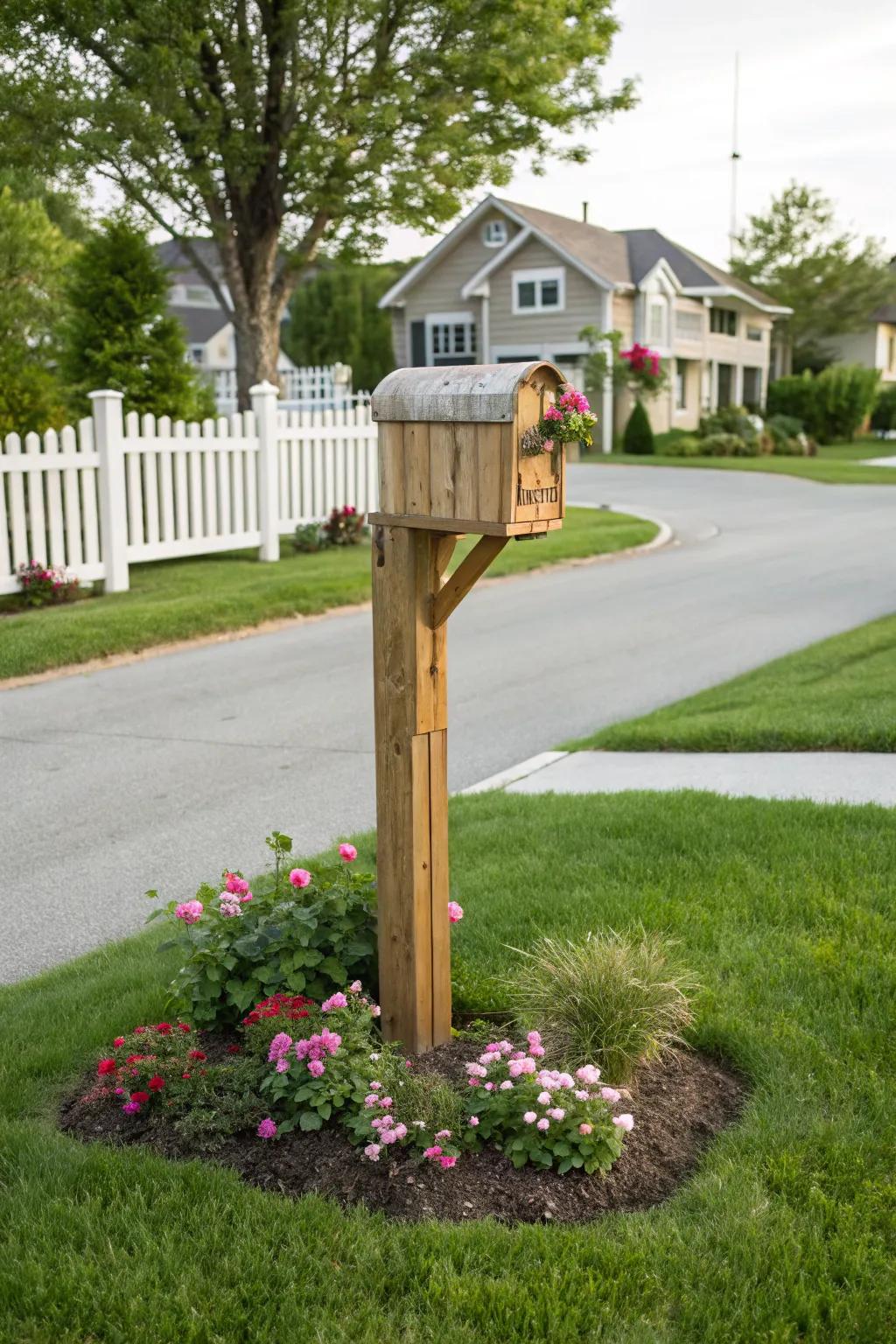 Wooden mailbox posts offer timeless charm and natural warmth.