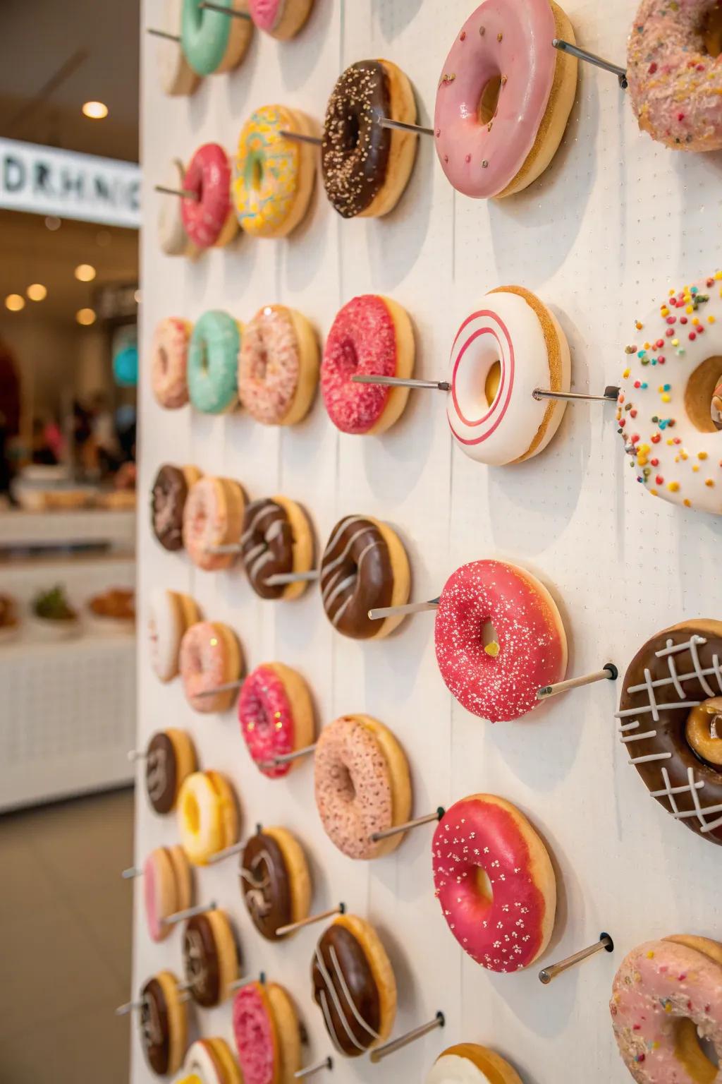 A circular dough display that charms and entertains attendees.