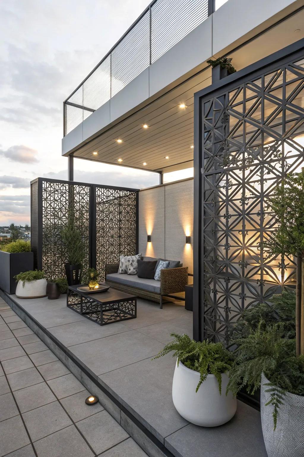 Geometric configurations offer a modern perspective on privacy with artistic flair.